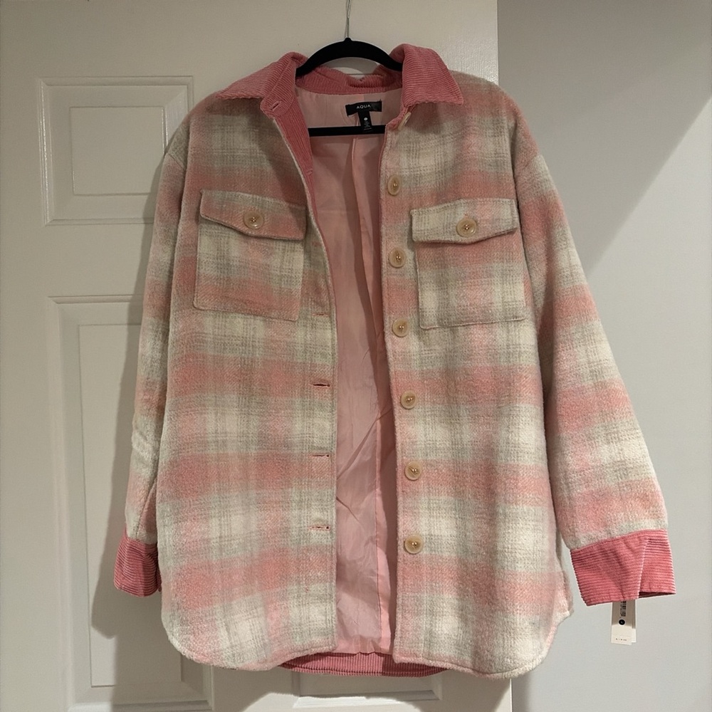 Plaid pink Sherpa jacket